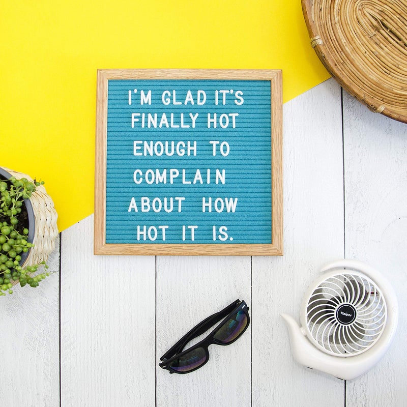 Felt Like Sharing Square Letter Board (Teal Felt - 10â€x10â€) â€“ Changeable Message Board with 3 Sets of Felt Board Letters for Home, Office, & Aesthetic Room Decor â€“ Wall Letterboard Signs In Oak Frame - Image 4